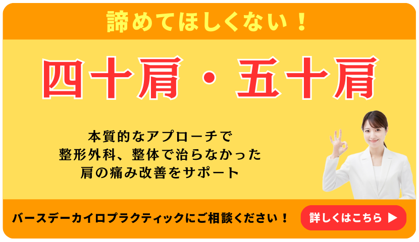 四十肩・五十肩、肩の痛み改善は栃木県佐野市バースデーカイロプラクティックに相談バナー