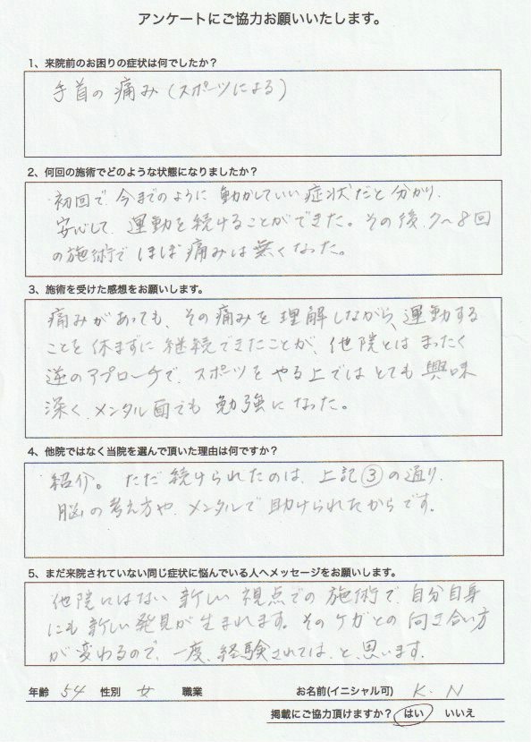弓道での手首の痛みが佐野市バースデーカイロプラクティックで改善した喜びの声です