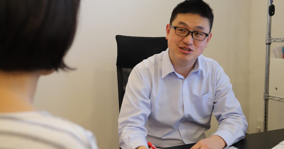 初診時のヒアリング（問診）の様子（佐野市）