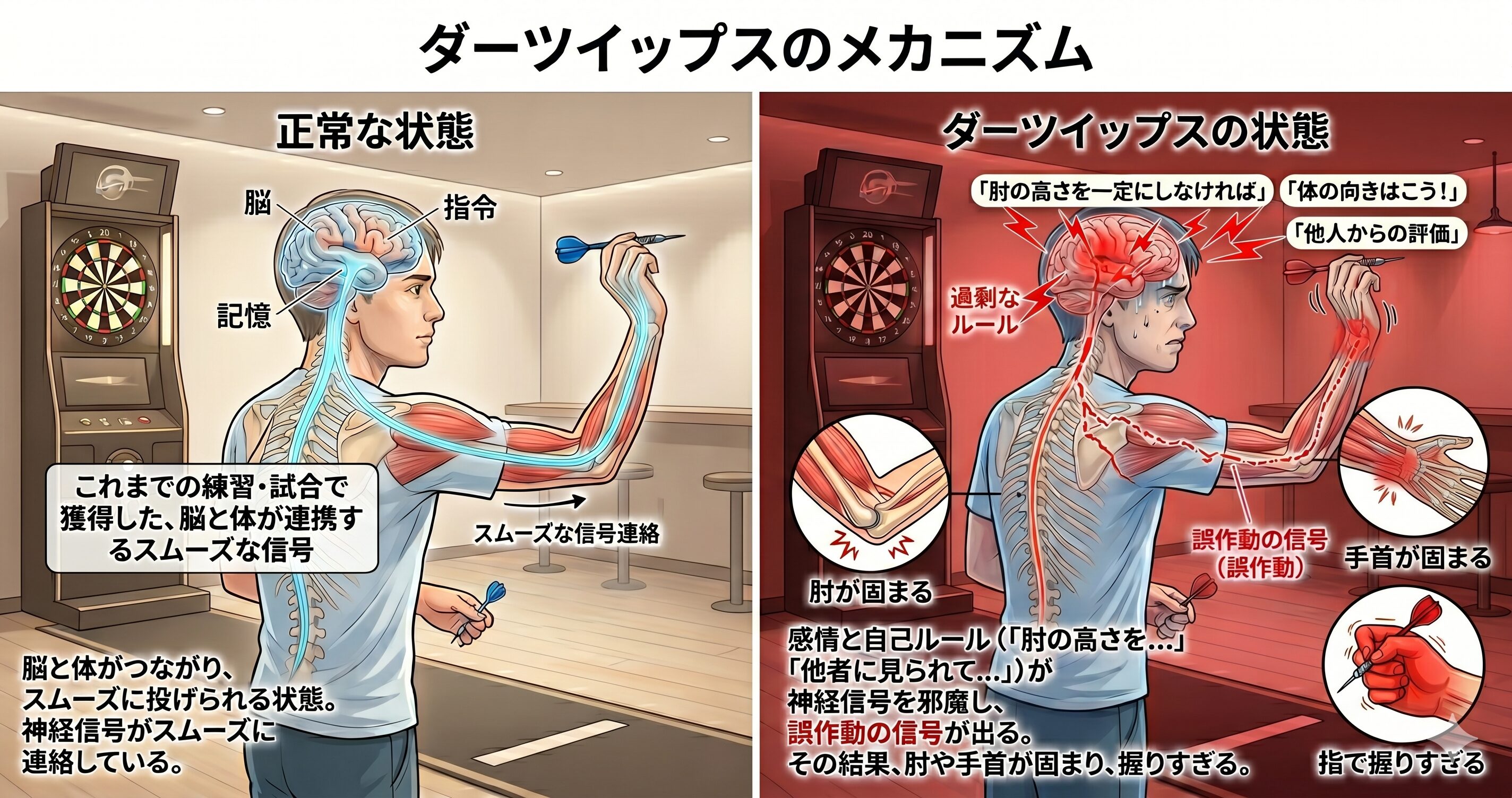 ダーツイップス原因図解