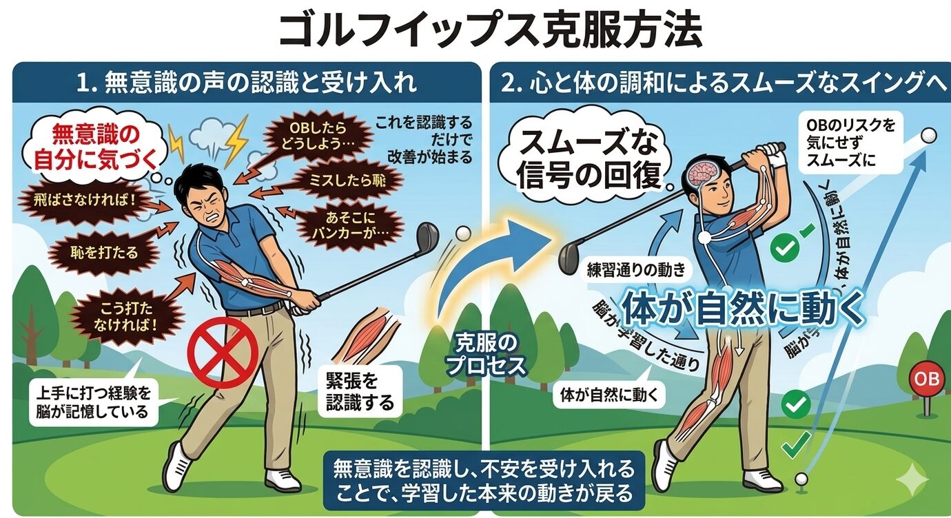 ゴルフイップス克服へ図解