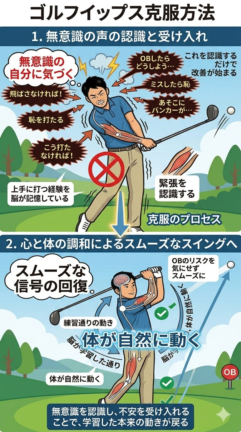 ゴルフイップス克服へ図解