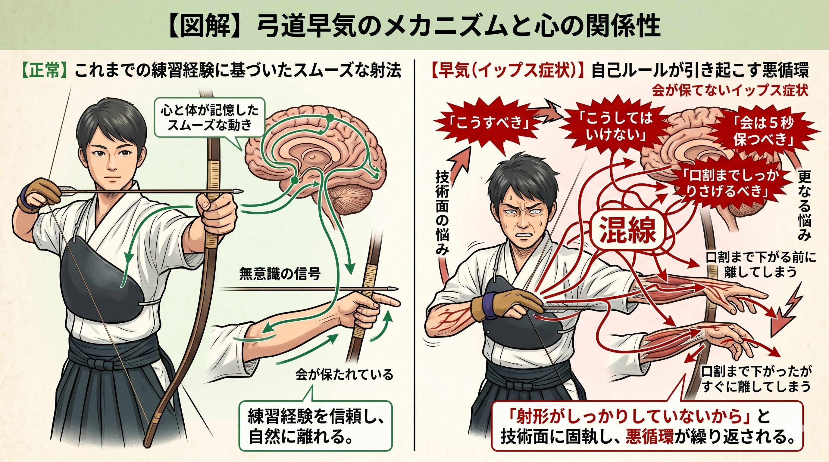 弓道早気原因図解