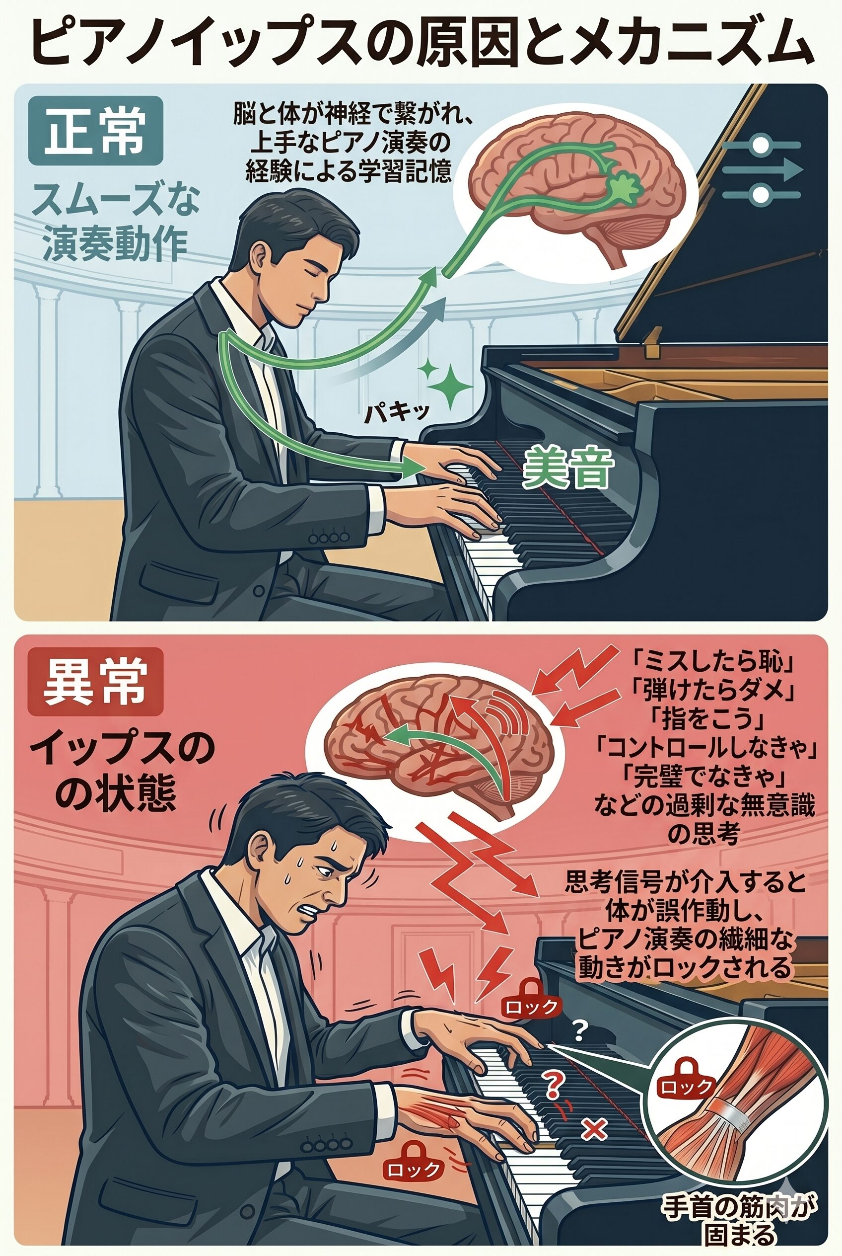 ピアノイップス原因図解