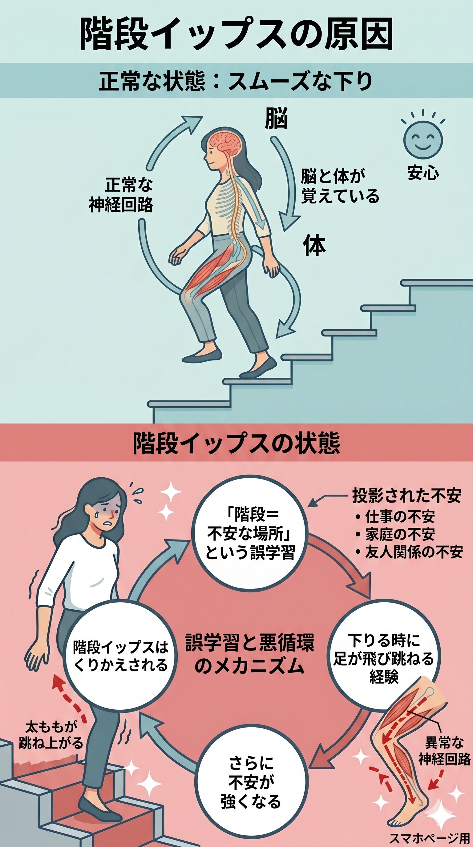 階段イップスの原因図解