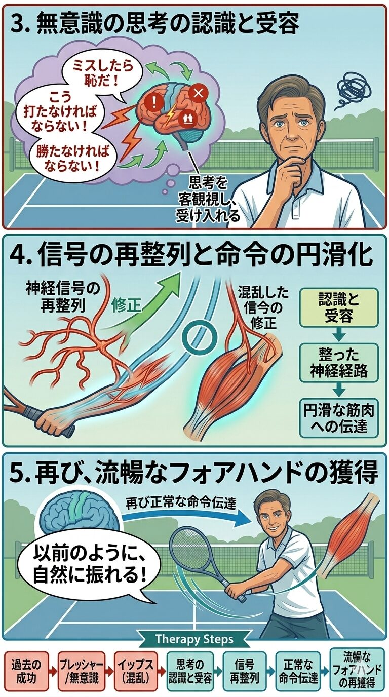 テニスイップス治療解説図