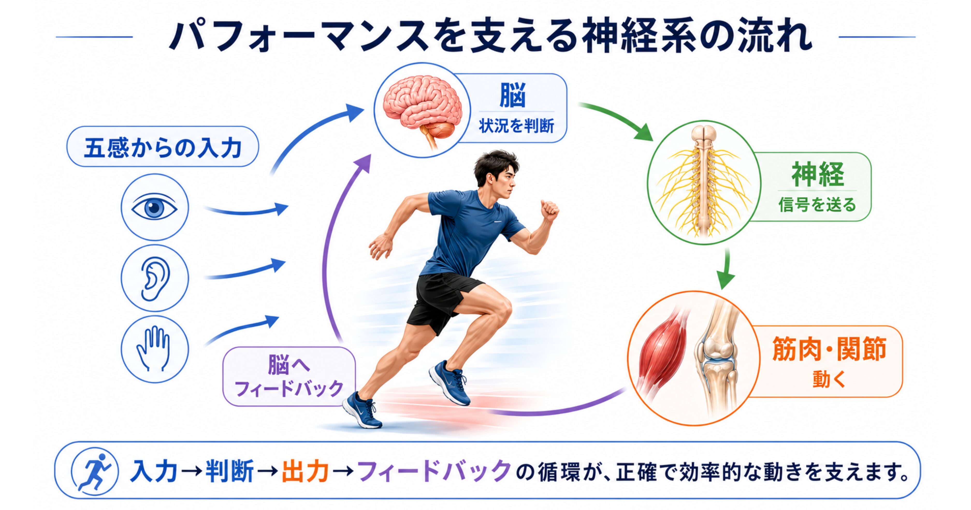 スポーツのパフォーマンスアップに必要な「技術練習だけではない視点」の脳と体仕組みの画像PC用
